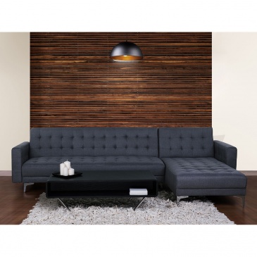 Sofa lewostronna ciemnoniebieska tapicerowana rozkładana ABERDEEN BLmeble