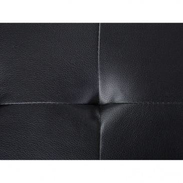 Sofa lewostronna czarna skóra ekologiczna rozkładana ABERDEEN