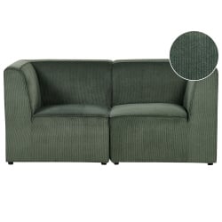 Sofa modułowa 2-osobowa sztruksowa ciemnozielona lemvig