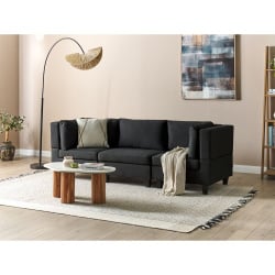 Sofa modułowa 3-osobowa czarna unstad