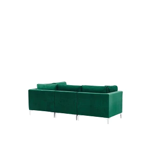 Sofa modułowa 3-osobowa welurowa zielona EVJA