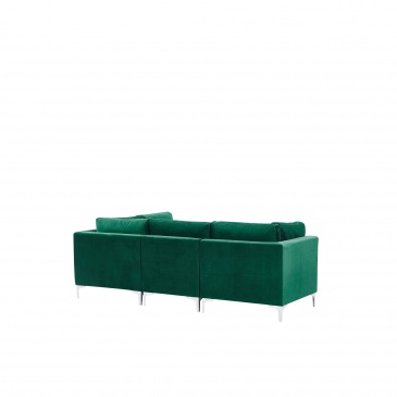 Sofa modułowa 3-osobowa welurowa zielona EVJA
