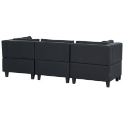 Sofa modułowa 3-osobowa z otomaną czarna unstad