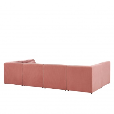 Sofa modułowa 6-osobowa sztruksowa różowa LEMVIG