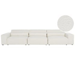 Sofa modułowa dla 3 osób HELLNAR Boucle Złamana biel