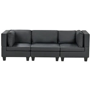 Sofa modułowa dla 3 osób UNSTAD Czarny Ekoskóra