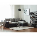 Sofa narożna lewostronna tapicerowana szary melanż z funkcją spania Meli