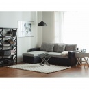 Sofa narożna prawostronna tapicerowana szary melanż z funkcją spania Meli
