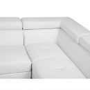 Sofa narożna skóra ekologiczna biała NORREA
