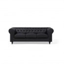 Sofa narożna skóra ekologiczna czarna prawostronna Vento BLmeble