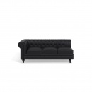 Sofa narożna skóra ekologiczna czarna prawostronna Vento BLmeble