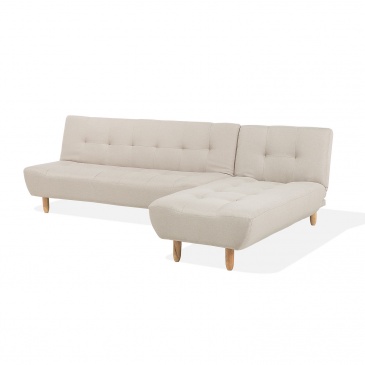 Sofa narożna tapicerowana beżowa Ventuno