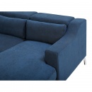 Sofa narożna tapicerowana ciemnoniebieska GLOSLI