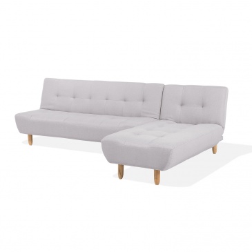 Sofa narożna tapicerowana jasnoszara Ventuno