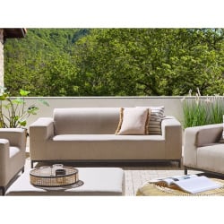 Sofa ogrodowa beżowa z czarnym ROVIGO
