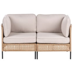 Sofa ogrodowa dla 2 osób OMEGANA Technorattan Jasnobeżowy