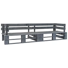 Sofa ogrodowa z palet, 2 osobowa, szare drewno FSC