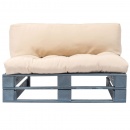 Sofa ogrodowa z palet z piaskowymi poduszkami, drewno FSC