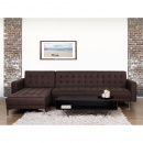 Sofa prawostronna ciemnobrązowa tapicerowana rozkładana Febbraio