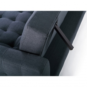 Sofa prawostronna ciemnoniebieska tapicerowana rozkładana Febbraio