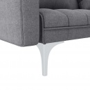 Sofa rozkładana, jasnoszara, tapicerowana tkaniną