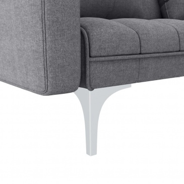 Sofa rozkładana, jasnoszara, tapicerowana tkaniną