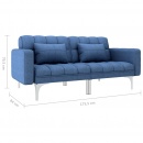 Sofa rozkładana, niebieska, tapicerowana tkaniną