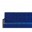 Sofa rozkładana welurowa niebieska MARSTAL