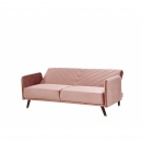 Sofa rozkładana welurowa różowa SENJA
