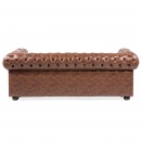 Sofa skóra ekologiczna brązowa Old Style Vento