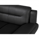 Sofa skóra ekologiczna trzyosobowa czarna Taddeo BLmeble