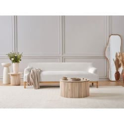 Sofa sosjo boucle złamana biel dla 3 osób