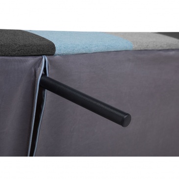 Sofa tapicerowana szara/niebieska patchwork INGARO BLmeble