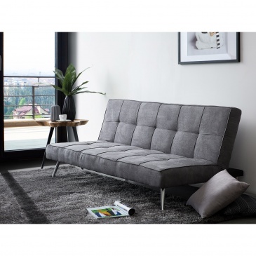 Sofa tapicerowana szara z funkcją spania Flavio