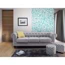 Sofa trzyosobowa tapicerowana jasnoszara Vento