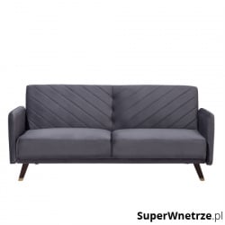 Sofa trzyosobowa welwet szara Genna