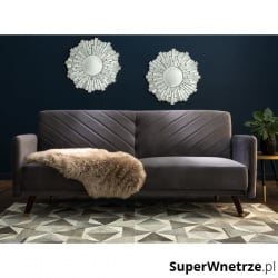 Sofa trzyosobowa welwet szara Genna