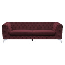 Sofa welurowa bordowa SOTRA