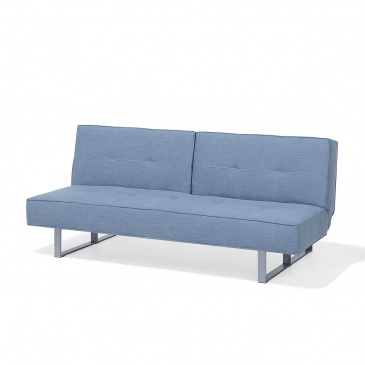 Sofa z funkcją spania tapicerowana niebieska 190 cm DUBLIN BLmeble