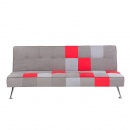 Sofa z funkcją spania tapicerowana szara/patchwork Agapito