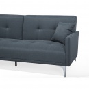 Sofa z funkcją spania tapicerowana szaroniebieska Eugenia