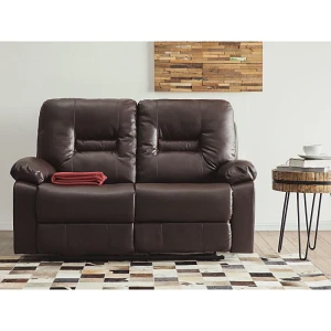 Sofa z manualną funkcją relaksu 2-osobowa ekoskóra brązowa bergen Sofa z manualną funkcją relaksu 2-osobowa ekoskóra brązowa bergen