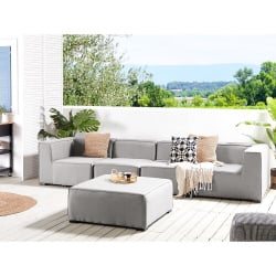 Sofa z ottomaną arezzo jasnoszary