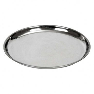 Stalowa taca do serwowania, okrągła, talerz na przekąski, przystawki, ciasteczka, 23 cm