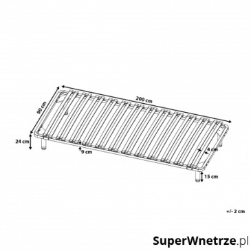 Stelaż do łóżka 24 listewki - wymiar 90x200 cm - Tartaruga