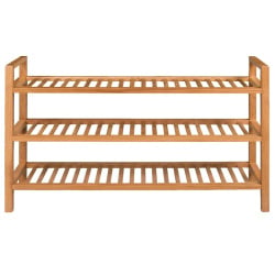 Stojak na buty z 3 półkami, drewno dębowe 100 x 27 x 59,5 cm