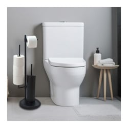 Stojak na papier toaletowy i szczotkę wc  3w1  czarny - yoka