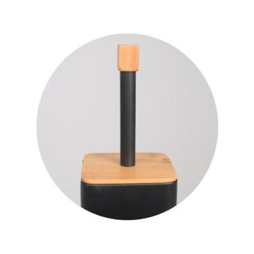 Stojak szczotka wc i uchwyt na papier czerń bambus - Yoka