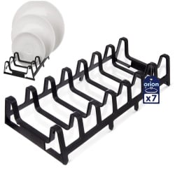 Stojak na pokrywki i talerze czarny 30x14x6 cm