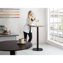 Stół barowy MORELLA Czarny/ ciemny brąz 60 cm 60 cm